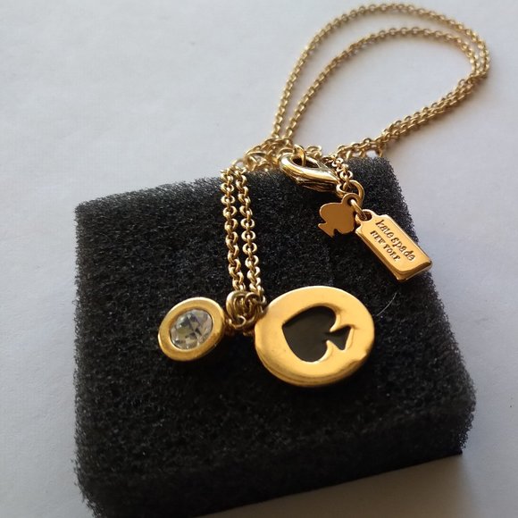 Kate spade Jewelry - Kate spade ace of spade gold tone necklace with gem